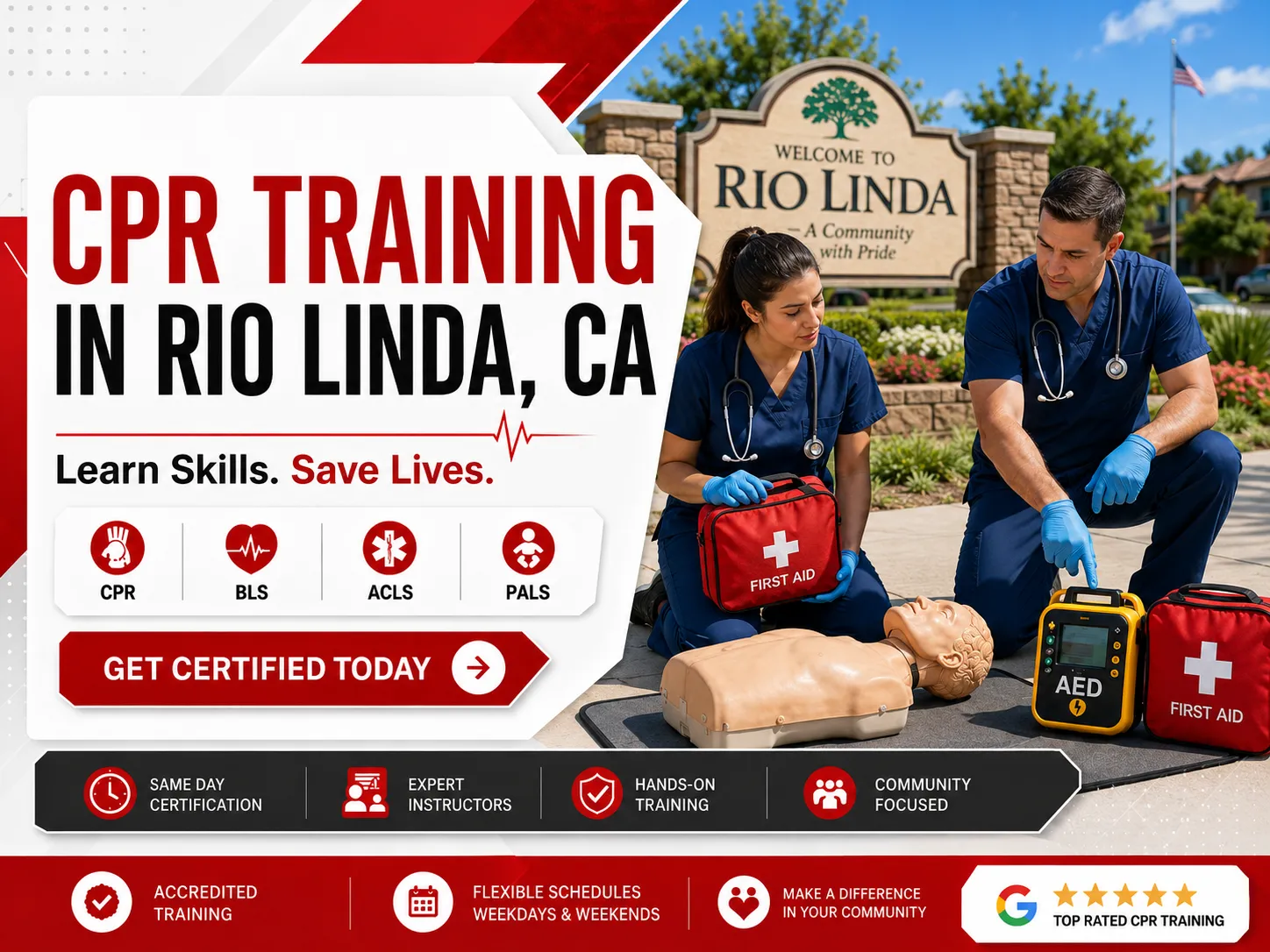 AHA CPR renewal course for nurses and doctors in Rio Linda, CA