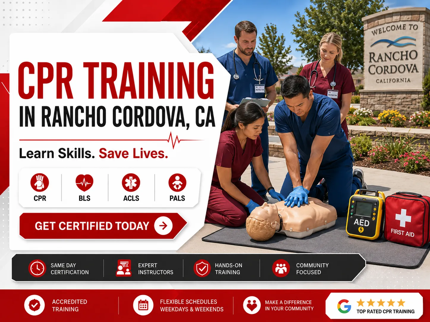 CPR training for community and healthcare workers in Rancho Cordova, CA