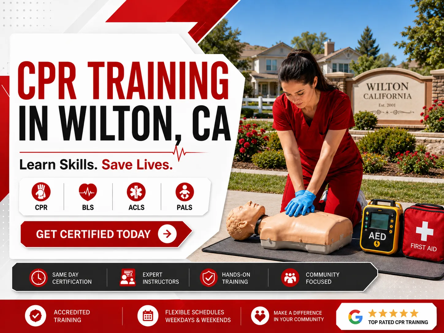 Life-saving CPR skills training session in Wilton, California