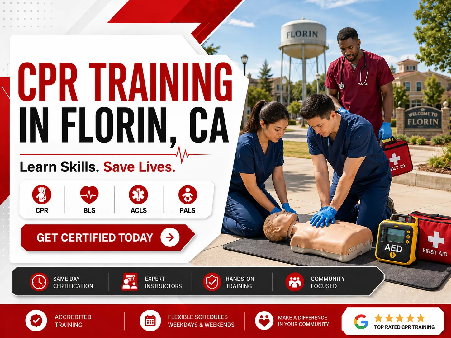 Professional CPR BLS ACLS certification training in Florin, CA